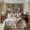 European Woodland Scene Wetland Birds Verdure aux Oiseaux Tapestry | Antique Aubusson Style Woven Heritage Landscape Countryside Wall Art