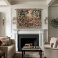Mythological Forest Verdure Woven Tapestry | Woodland Nymph Traditional Baroque Jacquard Woven Throw Vintage Renaissance Style Wall Textile
