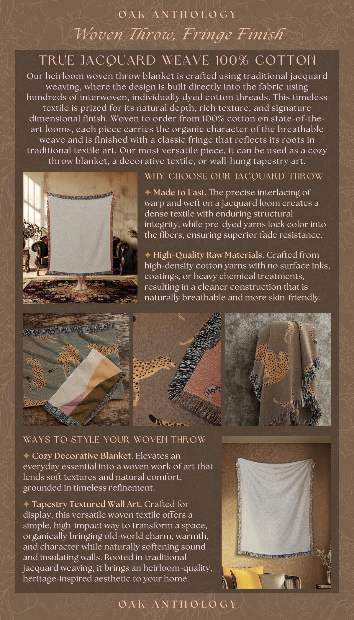 Classic Countryside Scenic Woodland Tapestry Woven Throw Muted Tone Sepia Wall Decor | Timeless Heirloom Neutral Landscape Soft Nature Art
