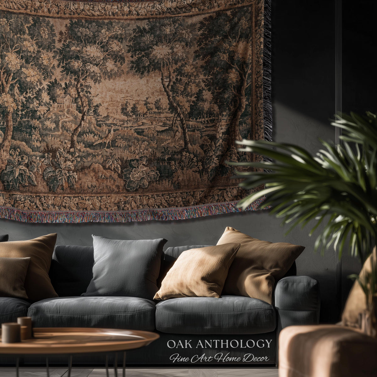 Countryside Classic Elegance Flemish Verdure Tapestry Woven Exotic Birds Wall Art | 18th Century Botanical Landscape Acanthus Woodland Decor