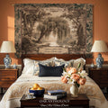 Golden Verdure Weeping Willow Tapestry Custom Family Names | Dreamy Romantic Woven Throw Blanket Ancestral Woodland Personalized Wall Art