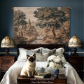 Tranquil River Woodland Landscape Woven Wall Art Decor, Romantic European Forest Stream Scene Traditional Tapestry Textile Jacquard Weaving