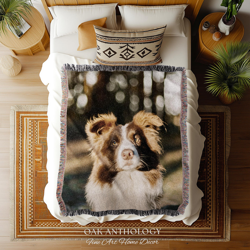 Custom Woven Tapestry Throw Blanket Sentimental Keepsake Wall Art | Personalized Special Memory Heirloom Style Nostalgic Home Decor Gift