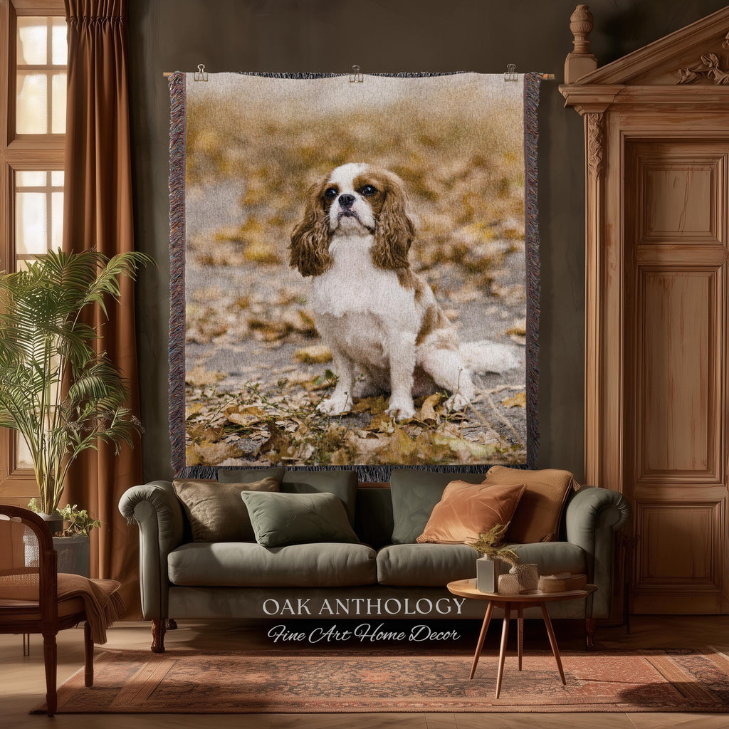 Custom Woven Tapestry Throw Blanket Sentimental Keepsake Wall Art | Personalized Special Memory Heirloom Style Nostalgic Home Decor Gift