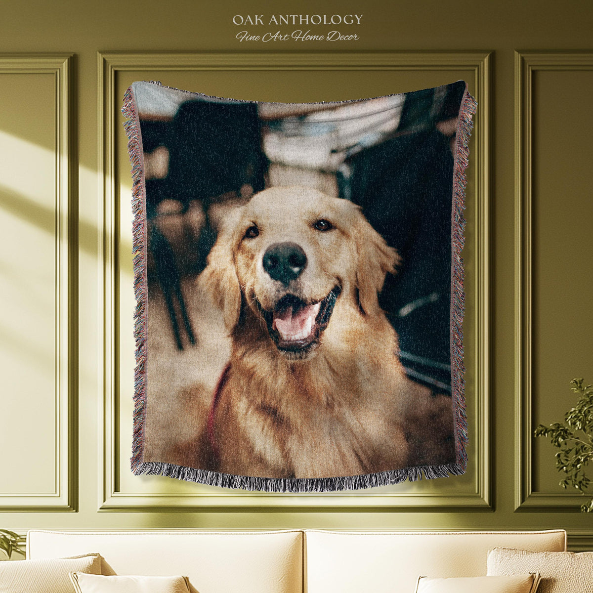 Custom Woven Tapestry Throw Blanket Sentimental Keepsake Wall Art | Personalized Special Memory Heirloom Style Nostalgic Home Decor Gift
