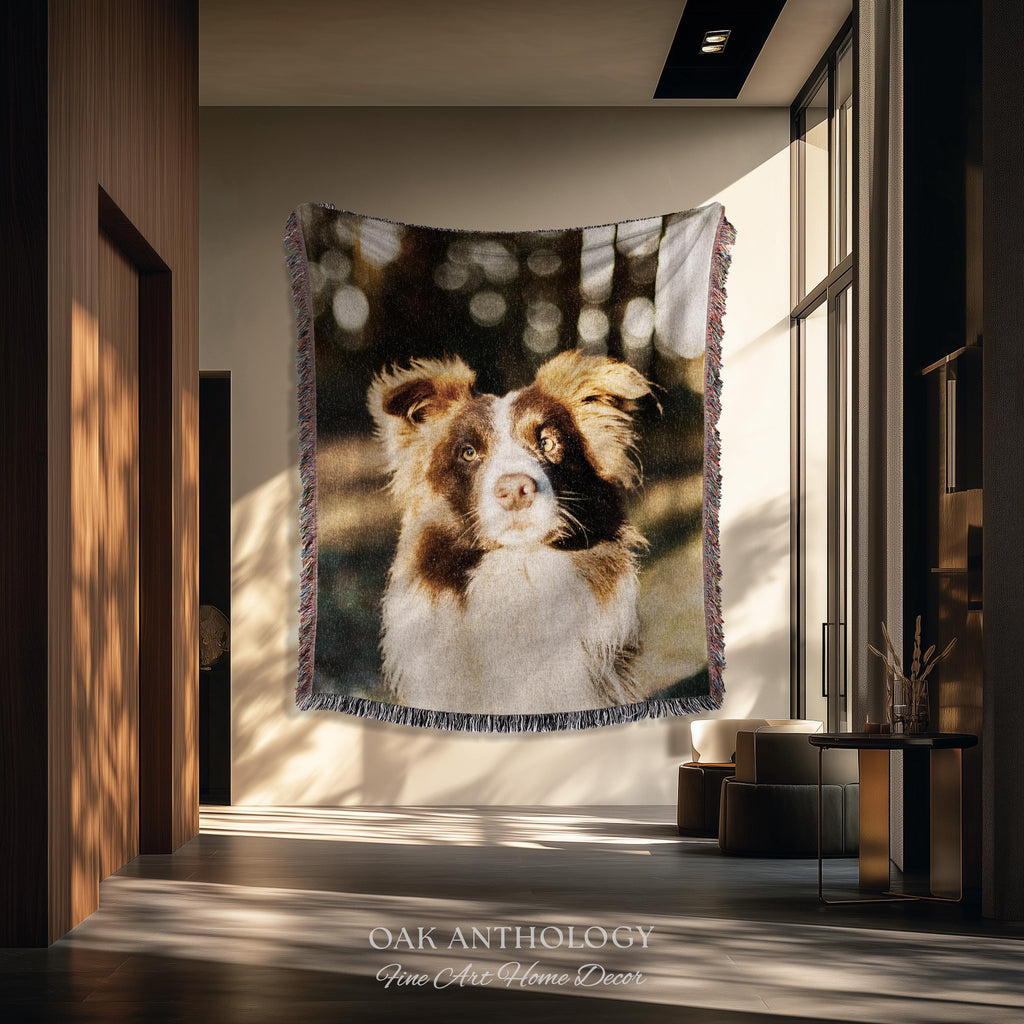 Custom Woven Tapestry Throw Blanket Sentimental Keepsake Wall Art | Personalized Special Memory Heirloom Style Nostalgic Home Decor Gift