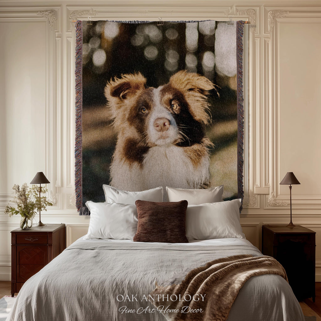 Custom Woven Tapestry Throw Blanket Sentimental Keepsake Wall Art | Personalized Special Memory Heirloom Style Nostalgic Home Decor Gift