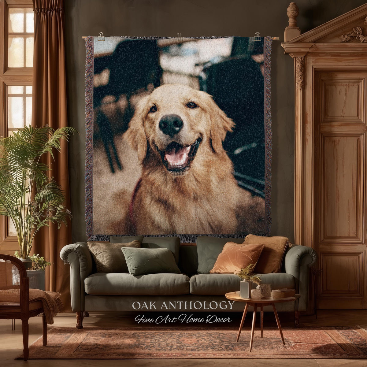 Custom Woven Tapestry Throw Blanket Sentimental Keepsake Wall Art | Personalized Special Memory Heirloom Style Nostalgic Home Decor Gift