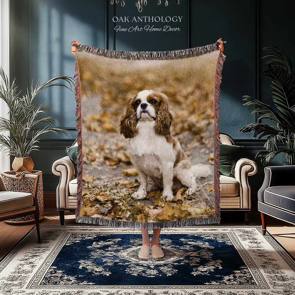 Custom Woven Tapestry Throw Blanket Sentimental Keepsake Wall Art | Personalized Special Memory Heirloom Style Nostalgic Home Decor Gift
